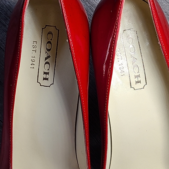 Coach Misty Patent Leather vintage 3½" heels Red - Picture 6 of 16